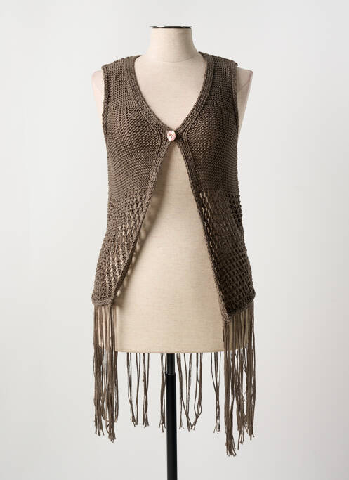 Gilet sans manche marron DIVAS pour femme