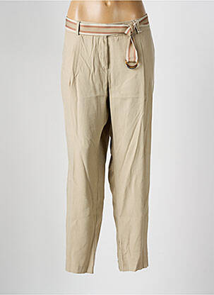 Pantalon chino tissage popeline taille normale beige TONI femme