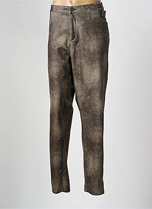 Pantalon slim tissage enduit taille normale vert FRED SABATIER femme