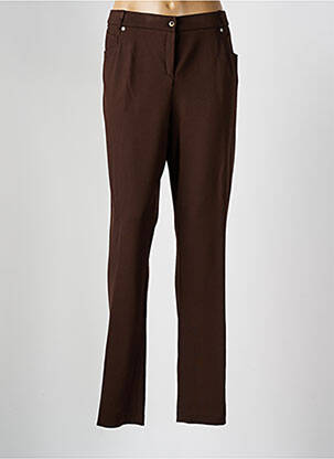 Pantalon slim taille élastique taille normale marron FRANCE RIVOIRE femme