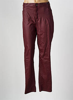 Pantalon slim tissage enduit taille normale rouge FRED SABATIER femme