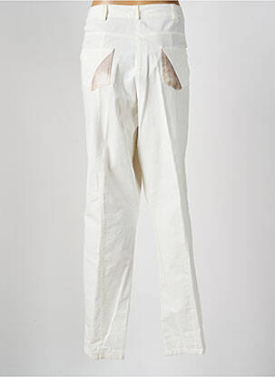 Pantalon droit tissage popeline taille normale beige FRED SABATIER femme