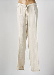 Pantalon droit fermeture zippée sous rabat boutonné taille normale beige FRED SABATIER femme
