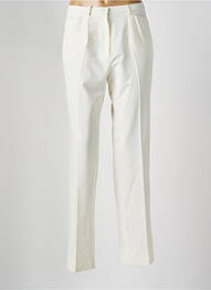 Pantalon droit tissage crêpe taille haute beige MERI & ESCA femme