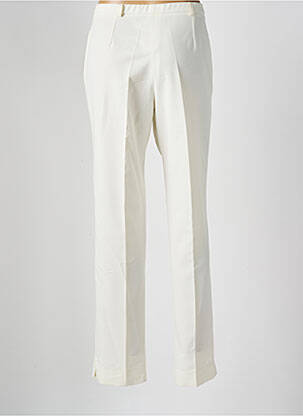 Pantalon droit tissage crêpe taille haute beige MERI & ESCA femme