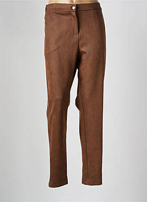 Pantalon slim taille élastique taille normale marron FRANCK ANNA femme