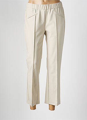 Pantalon droit tissage crêpe taille normale beige TONI femme