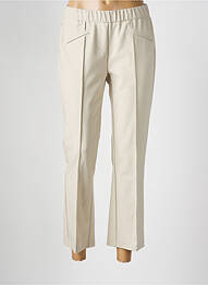 Pantalon droit tissage crêpe taille normale beige TONI femme