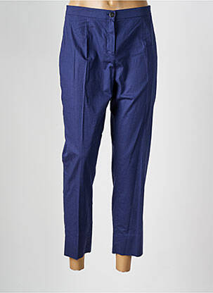 Pantalon 7/8 taille haute taille haute bleu ELENA MIRO femme