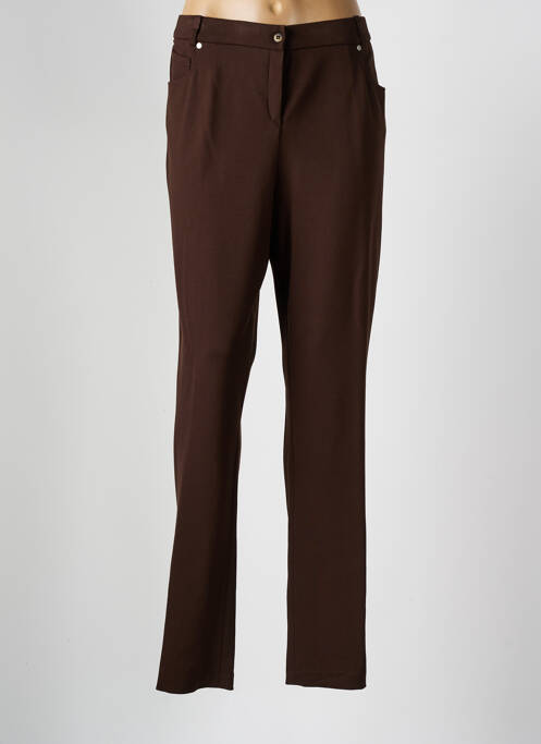 Pantalon slim marron FRANCE RIVOIRE pour femme