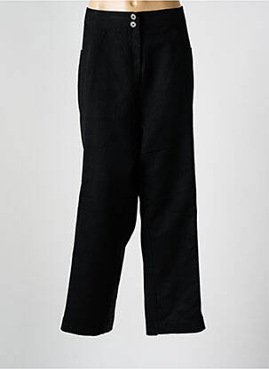 Pantalon droit tissage popeline taille normale noir ALICE ET BARNABE femme