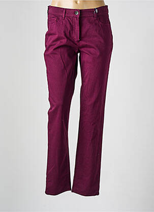 Pantalon slim tissage popeline taille normale violet ATELIER GARDEUR femme