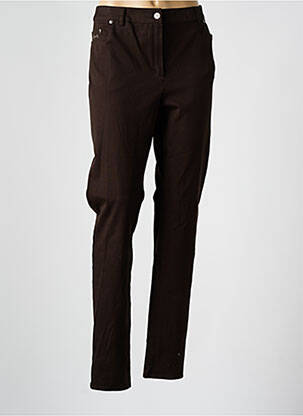 Pantalon slim tissage popeline taille normale marron CHRISTIAN MARRY femme
