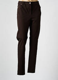 Pantalon slim tissage popeline taille normale marron CHRISTIAN MARRY femme