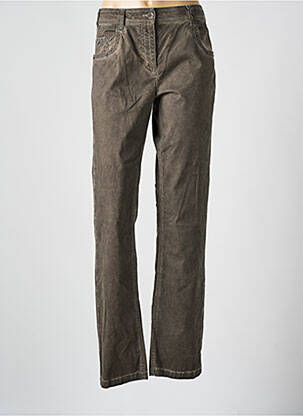Pantalon droit stretch taille normale marron SABATIER femme
