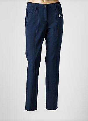 Pantalon slim tissage popeline taille normale bleu FRANK WALDER femme