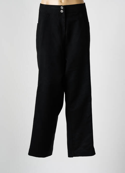 Pantalon droit tissage popeline taille normale noir ALICE ET BARNABE femme