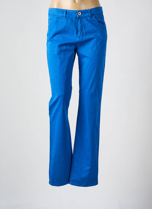 Pantalon droit stretch taille normale bleu SABATIER femme