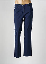 Pantalon droit fermeture zippée sous rabat boutonné bleu FRANK WALDER femme