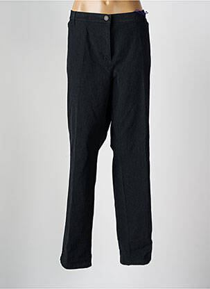 Pantalon droit fermeture zippée sous rabat boutonné gris TONI femme
