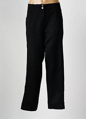 Pantalon droit fermeture zippée sous rabat boutonné noir ALICE ET BARNABE femme