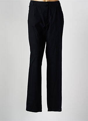 Pantalon droit fermeture zippée sous rabat boutonné noir SAINT HILAIRE femme