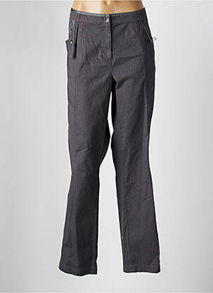 Pantalon droit fermeture zippée sous rabat boutonné gris FRED SABATIER femme