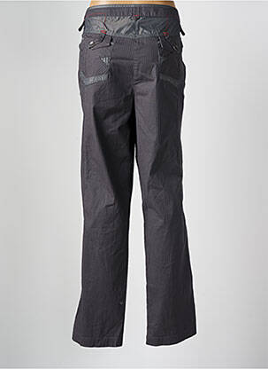 Pantalon droit fermeture zippée sous rabat boutonné gris FRED SABATIER femme