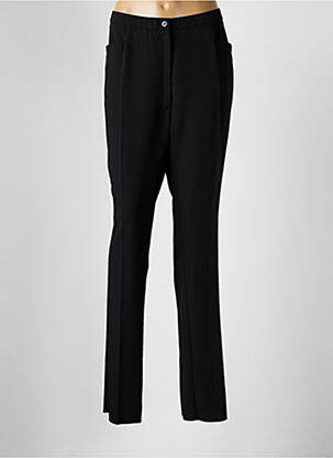 Pantalon droit fermeture zippée sous rabat boutonné noir GEVANA femme