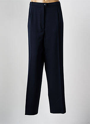 Pantalon droit fermeture zippée sous rabat boutonné bleu QUATTRO femme
