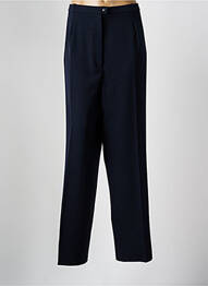 Pantalon droit fermeture zippée sous rabat boutonné bleu QUATTRO femme