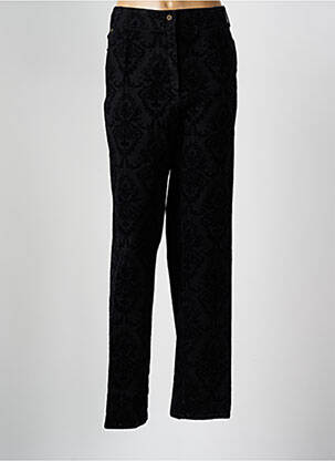 Pantalon droit fermeture zippée sous rabat boutonné noir QUATTRO femme
