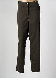 Pantalon droit fermeture zippée sous rabat boutonné vert TONI femme
