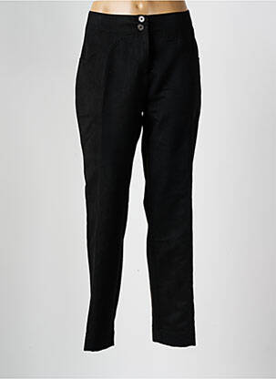 Pantalon droit fermeture zippée sous rabat boutonné noir ALICE ET BARNABE femme