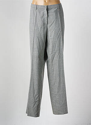 Pantalon droit fermeture zippée sous rabat boutonné gris HAUBER femme
