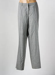 Pantalon droit fermeture zippée sous rabat boutonné gris HAUBER femme