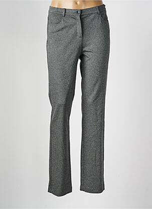 Pantalon droit fermeture zippée sous rabat boutonné gris FRANK WALDER femme