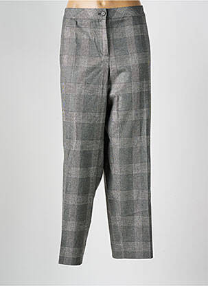 Pantalon droit fermeture zippée sous rabat boutonné gris BASLER femme