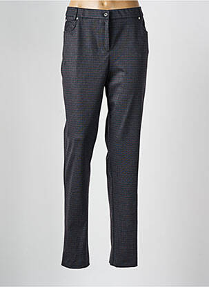 Pantalon droit fermeture zippée sous rabat boutonné gris FRANCE RIVOIRE femme