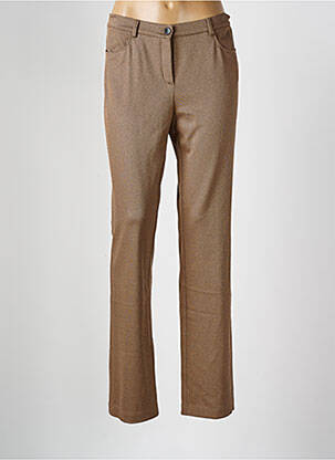 Pantalon slim fermeture zippée sous rabat boutonné beige FRANK WALDER femme