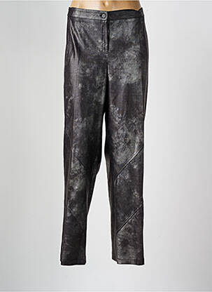 Pantalon droit fermeture zippée sous rabat boutonné noir JEAN DELFIN femme