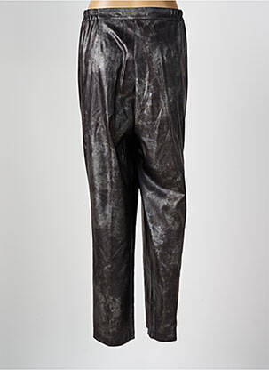 Pantalon droit fermeture zippée sous rabat boutonné noir JEAN DELFIN femme