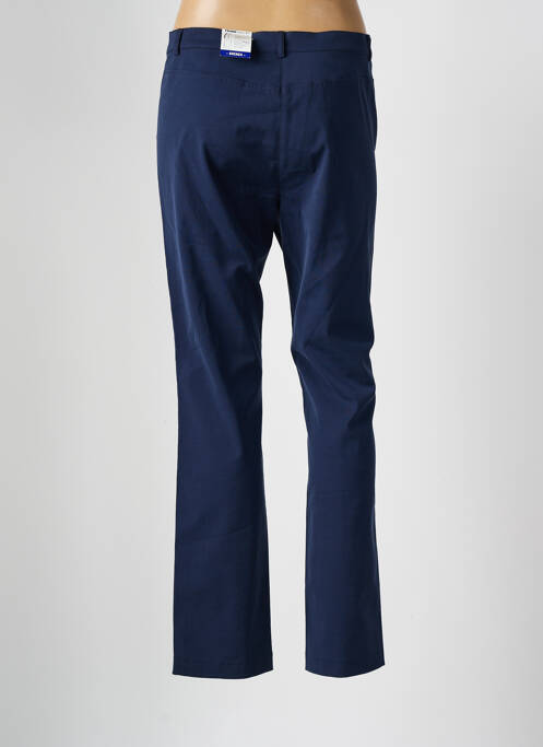 Pantalon droit fermeture zippée sous rabat boutonné bleu FRANK WALDER femme