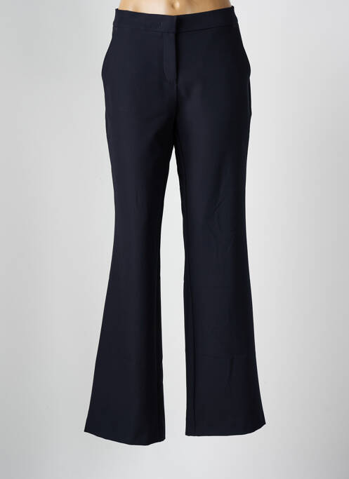 Pantalon flare fermeture zippée sous rabat avec crochet bleu TONI femme