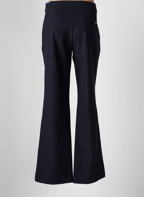 Pantalon flare fermeture zippée sous rabat avec crochet bleu TONI femme