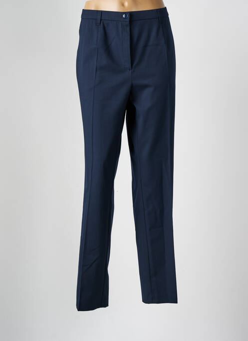 Pantalon droit fermeture zippée sous rabat boutonné bleu SOMMERMANN femme