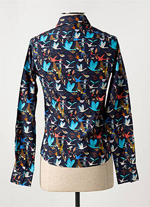 Chemisier coupe cintrée manches longues bleu LA CIBLE ROUGE femme