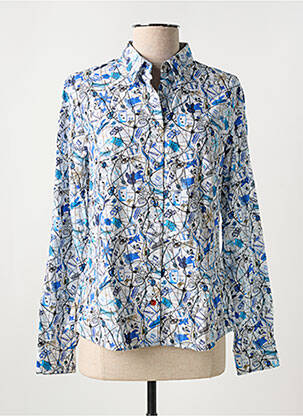 Chemisier coupe cintrée manches longues bleu LA CIBLE ROUGE femme