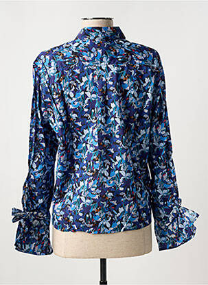 Chemisier imprimé fleurs manches longues bleu LA CIBLE ROUGE femme