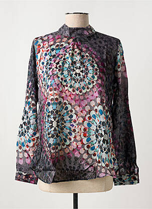 Blouse tissage popeline manches longues violet LA CIBLE ROUGE femme